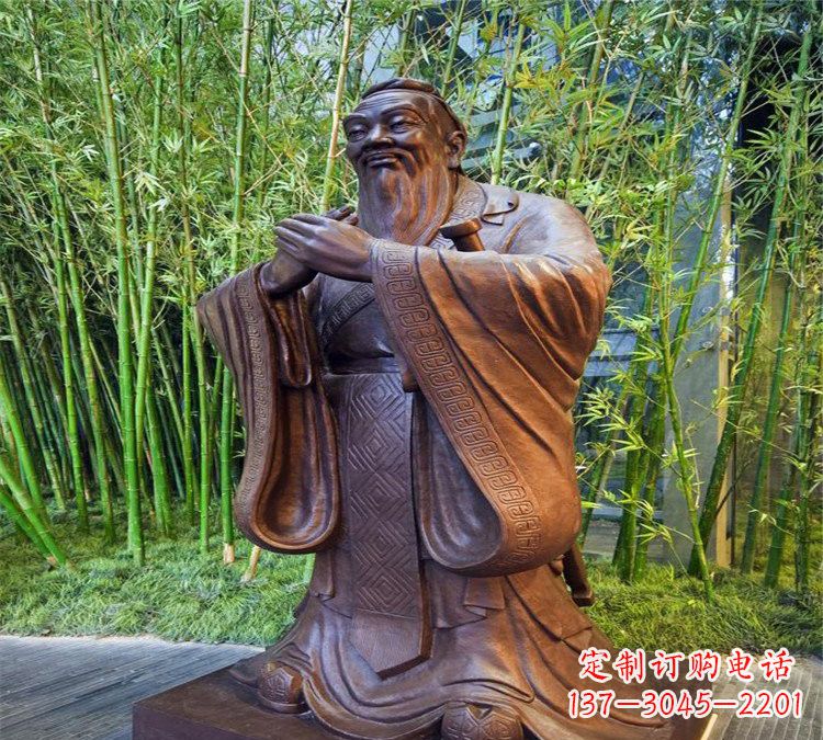 泰州校园孔子行教像铜雕