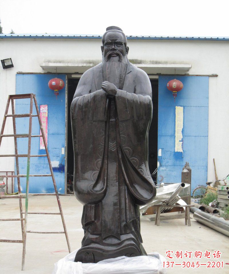 泰州校园老子古代名人铜雕