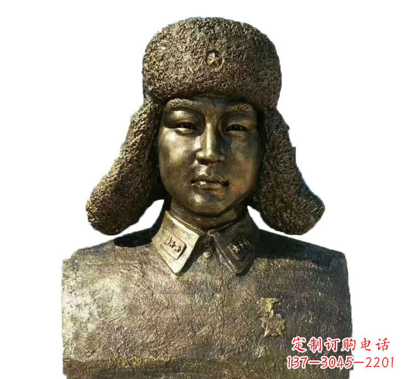 泰州校园雷锋头像铜雕