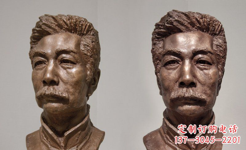 泰州校园鲁迅头像名人铜雕