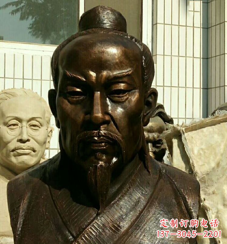 泰州校园孟子胸像铜雕