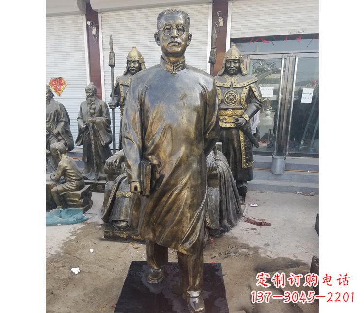 泰州校园名人立式陶行知铜雕