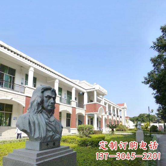 泰州校园名人牛顿石雕头像