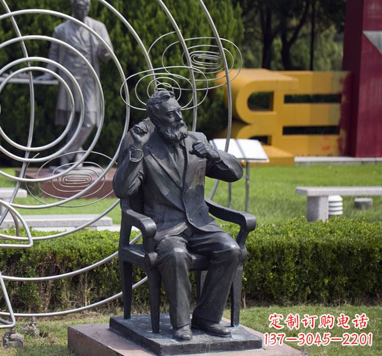 泰州校园名人诺贝尔铜雕
