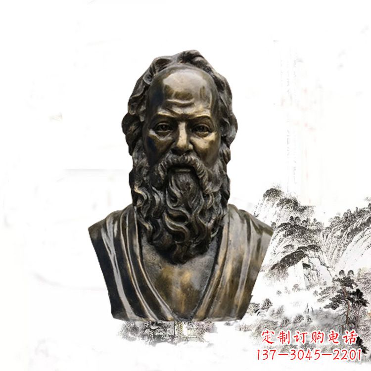 泰州校园名人苏格拉底头像雕塑