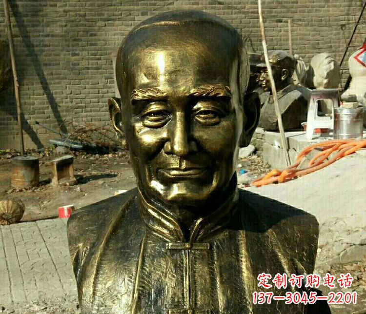 泰州校园名人叶圣陶胸像铜雕