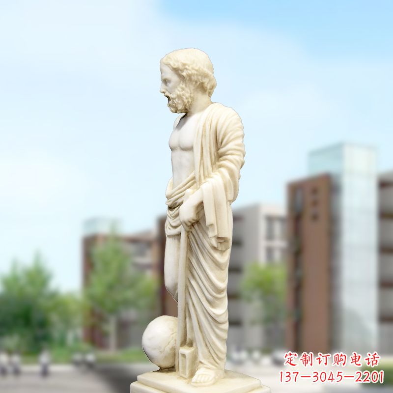 泰州校园名人著名物理学家阿基米德石雕塑像