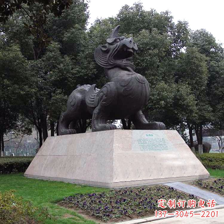 泰州獬豸神兽雕塑-公园上古神兽景观雕塑