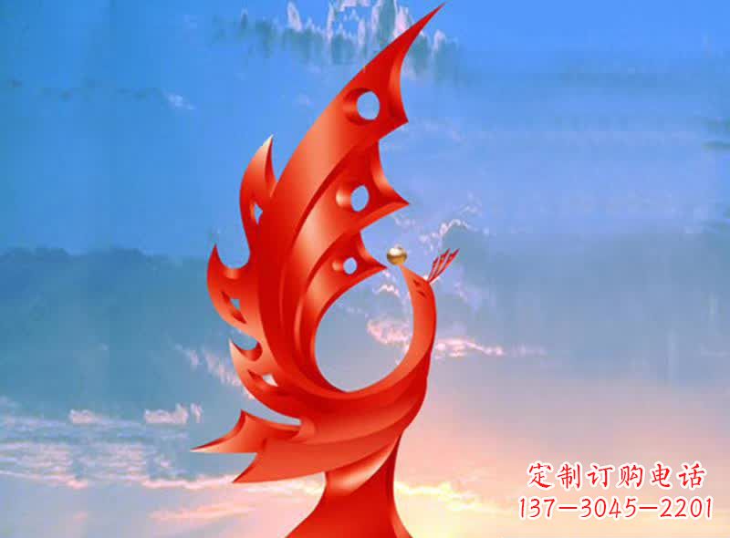 泰州学校不锈钢奋进凤凰标志雕塑