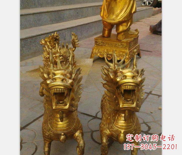 泰州银行铜雕麒麟雕塑