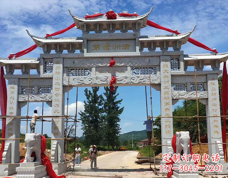 泰州由阳石雕牌坊
