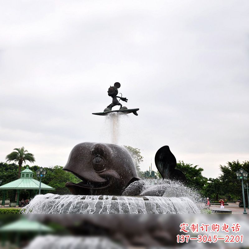 泰州鱼和小孩水景喷泉