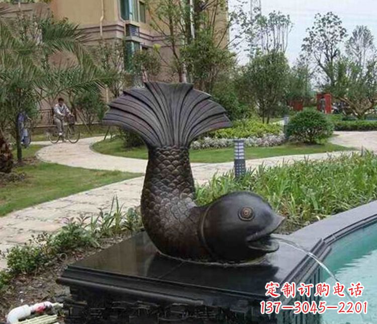泰州鱼喷泉铜雕