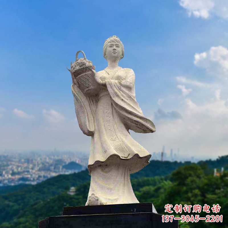 泰州虞姬景观石雕像-景区园林古代美女雕塑