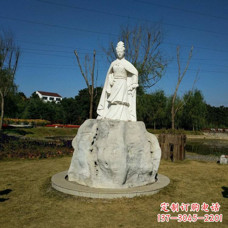 泰州虞姬石雕塑-公园历史名人楚汉时期美女雕像