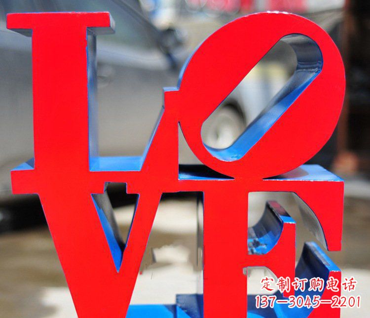 泰州园林不锈钢love字母雕塑