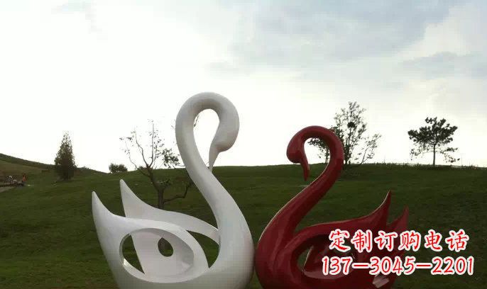 泰州园林不锈钢抽象天鹅雕塑