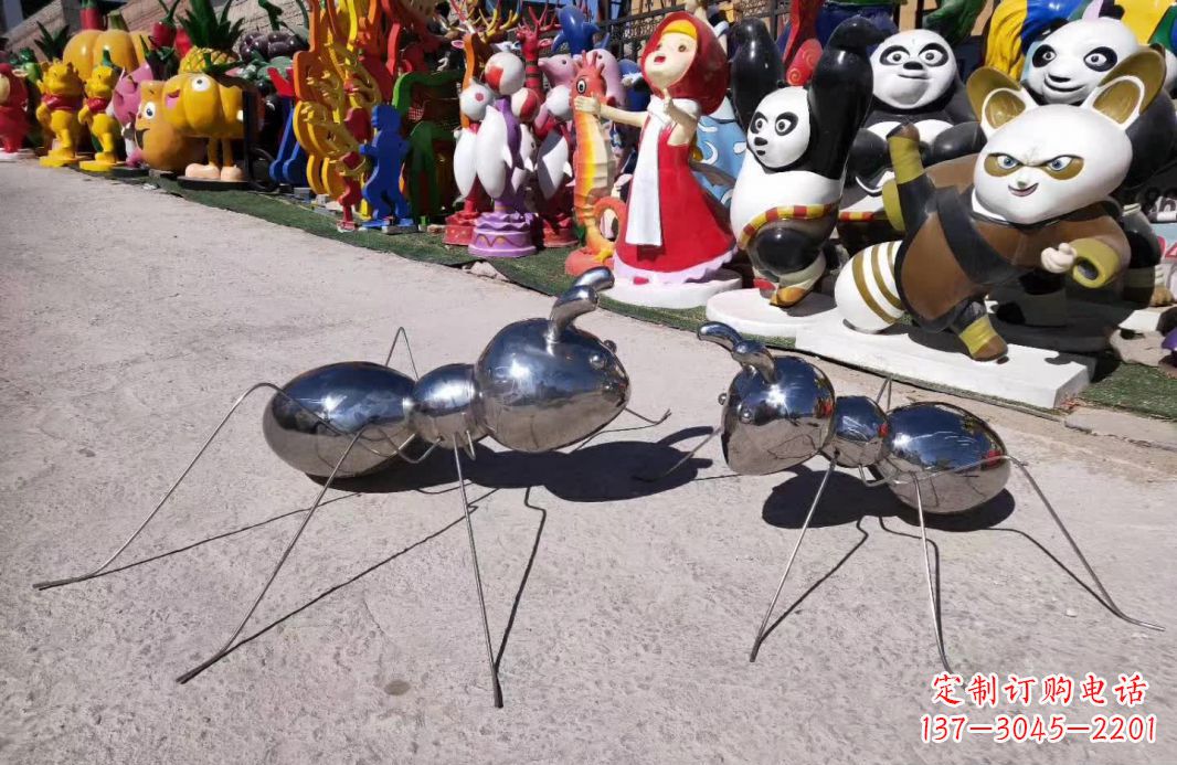 泰州园林不锈钢仿真蚂蚁雕塑