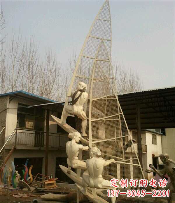 泰州园林不锈钢帆船景观雕塑