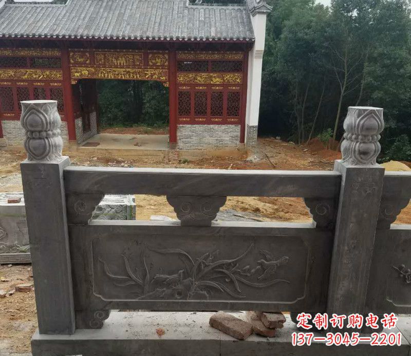 泰州园林仿古兰花石浮雕栏板景观石雕