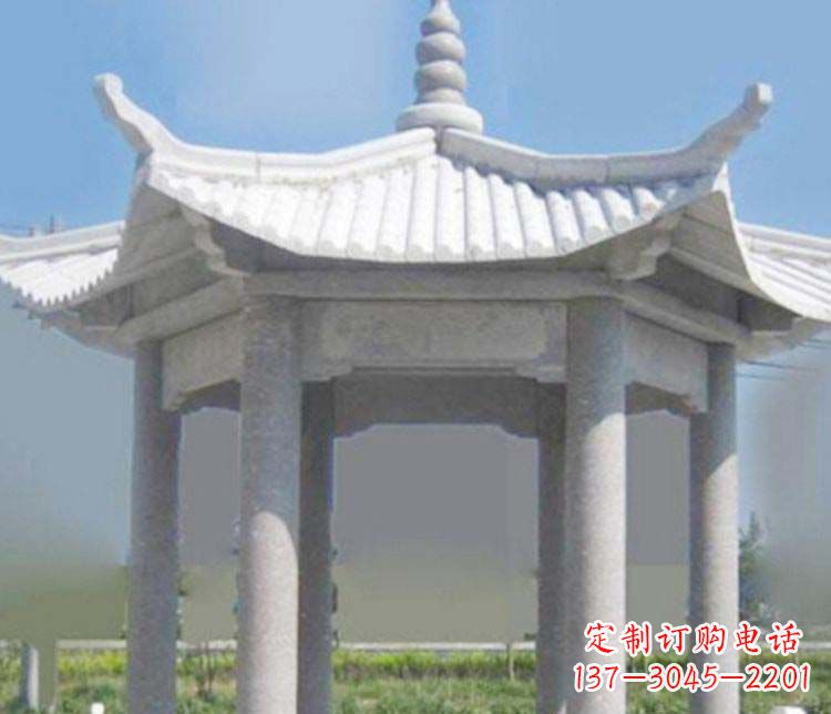 泰州园林仿古石凉亭景观石雕