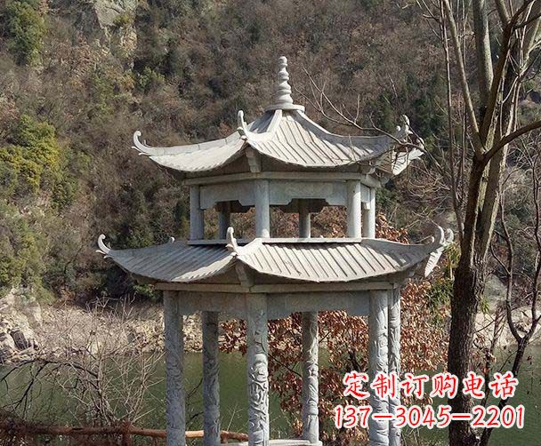泰州园林仿古双层石雕凉亭