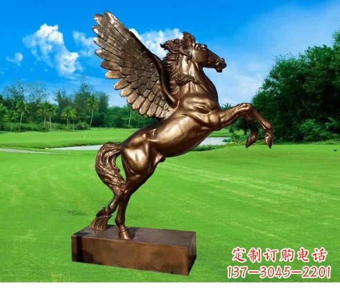 泰州园林飞马铜雕 (2)