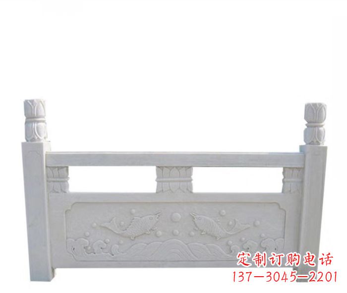 泰州园林汉白玉石浮雕栏板