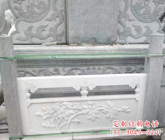 泰州园林汉白玉石浮雕栏板 (3)