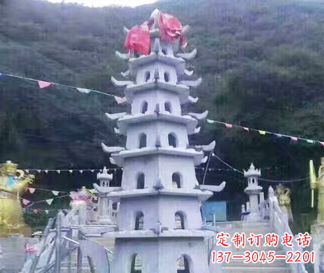泰州园林景观大理石宝塔石雕