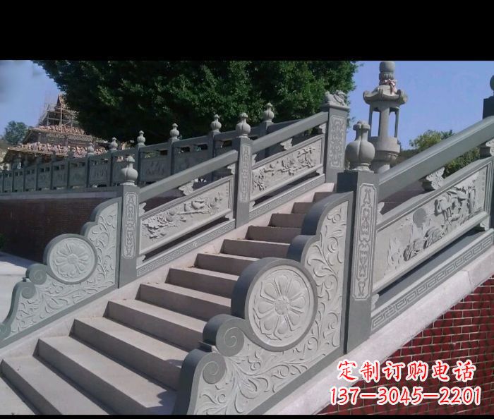 泰州园林景观大理石栏板雕塑 (4)