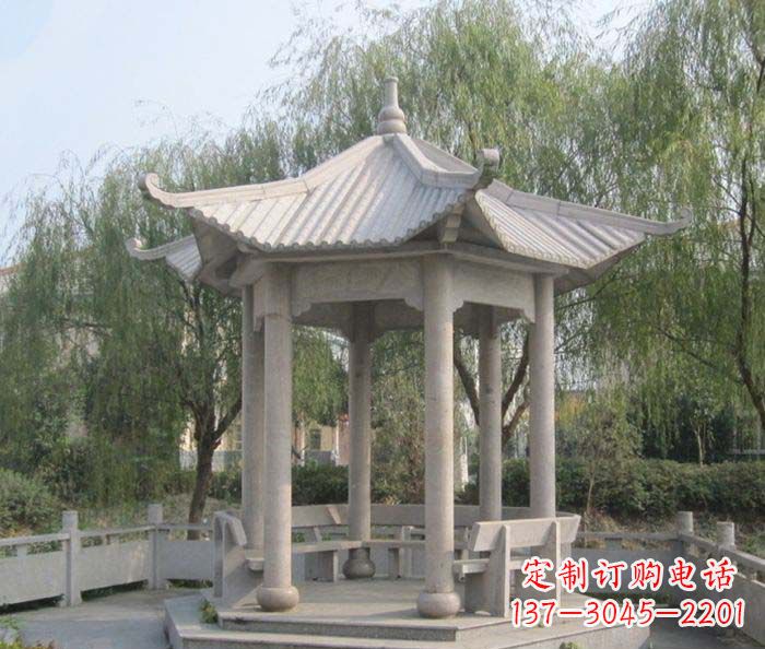 泰州园林景观大理石凉亭石雕