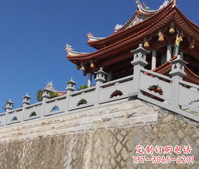 泰州园林景观大理石镂空莲花石栏板