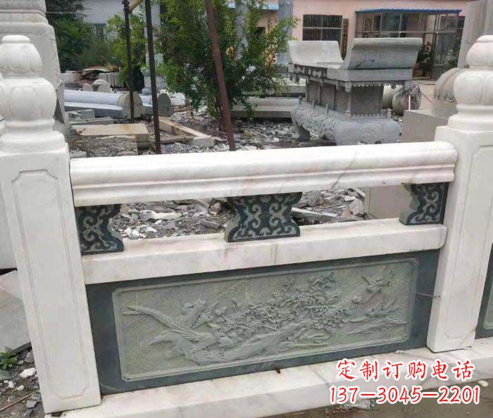 泰州园林景观大理石桥栏板石雕 (2)