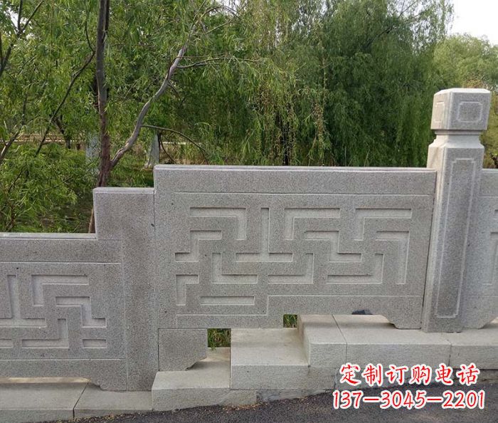 泰州园林景观大理石桥栏板石雕 (7)