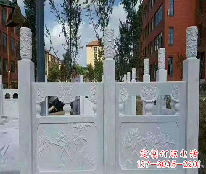 泰州园林景观大理石桥栏板石雕_2