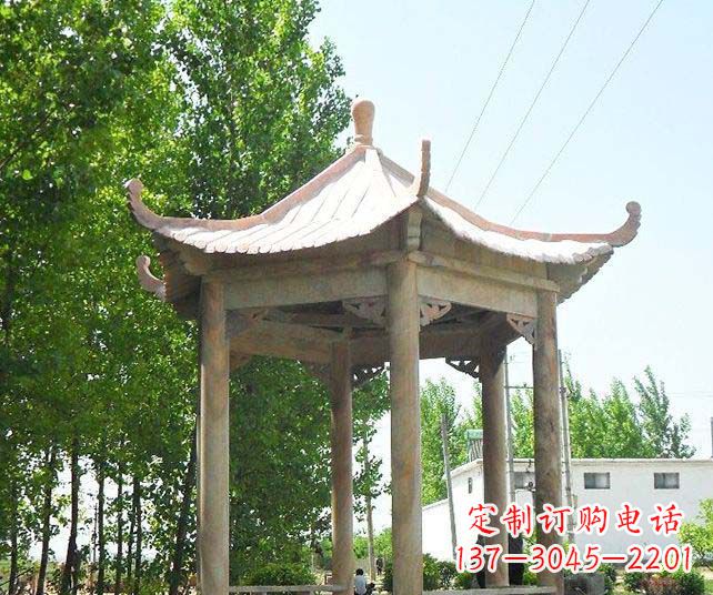 泰州园林景观单层石雕凉亭