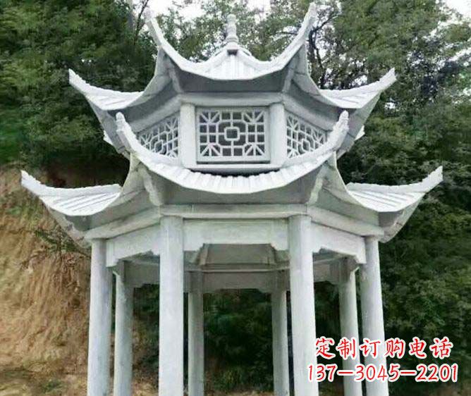 泰州园林景观多层凉亭石雕