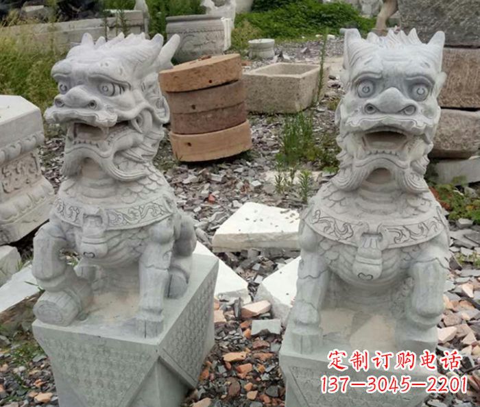泰州园林景观仿古麒麟石雕