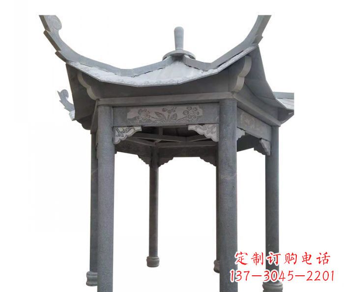 泰州园林景观仿古石雕凉亭 (3)