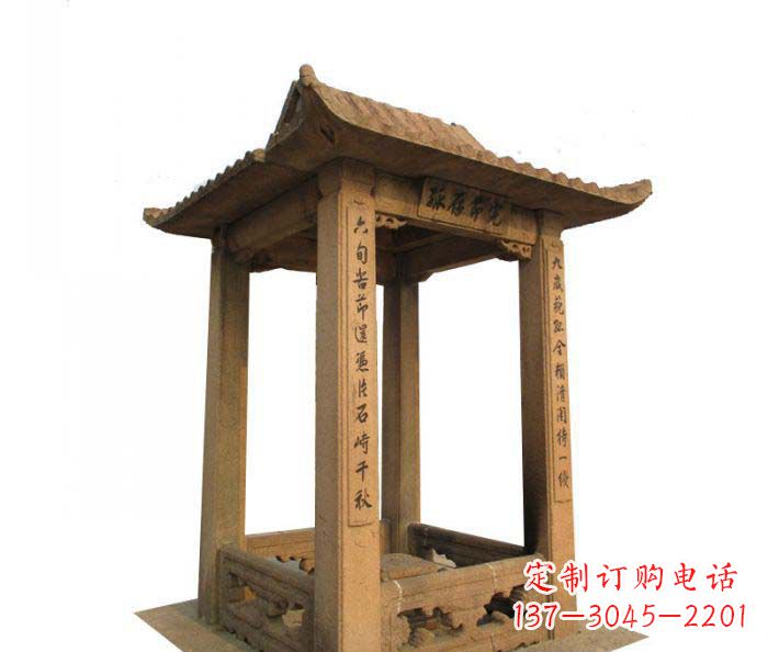 泰州园林景观四角石雕凉亭