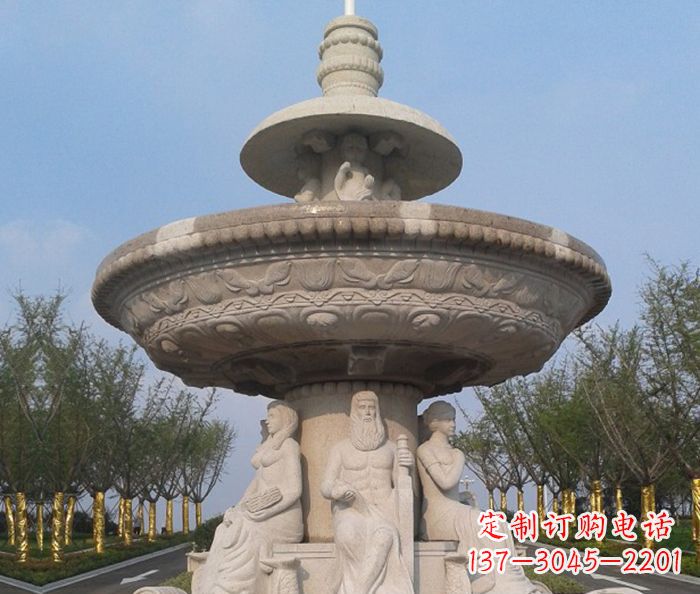 泰州园林景观西方人物喷泉石雕 (2)
