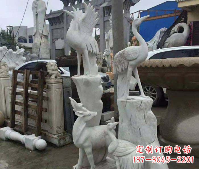 泰州园林景观仙鹤石雕