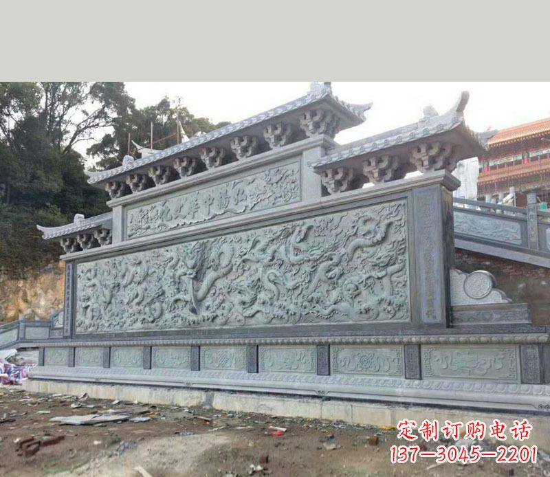 泰州园林九龙壁景观石雕 (2)