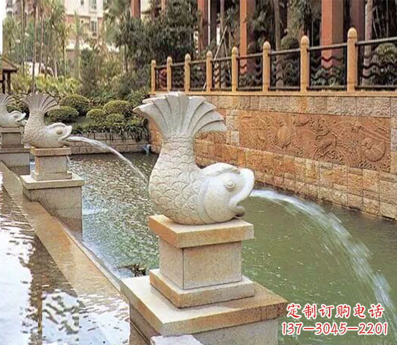 泰州园林鲤鱼喷泉景观石雕