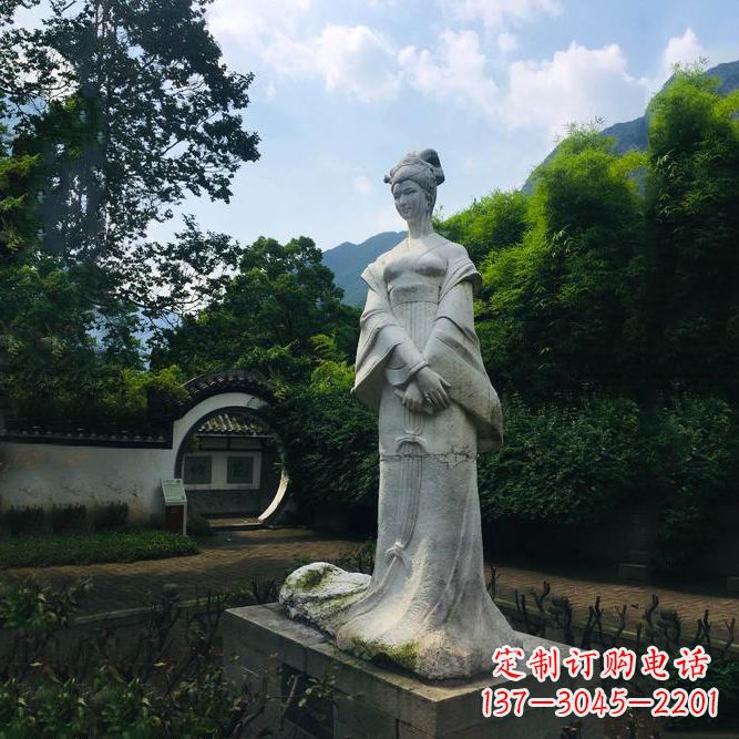 泰州园林历史名人塑像王昭君汉白玉雕塑