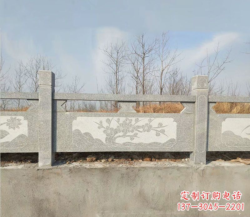 泰州园林梅花石浮雕栏板景观石雕