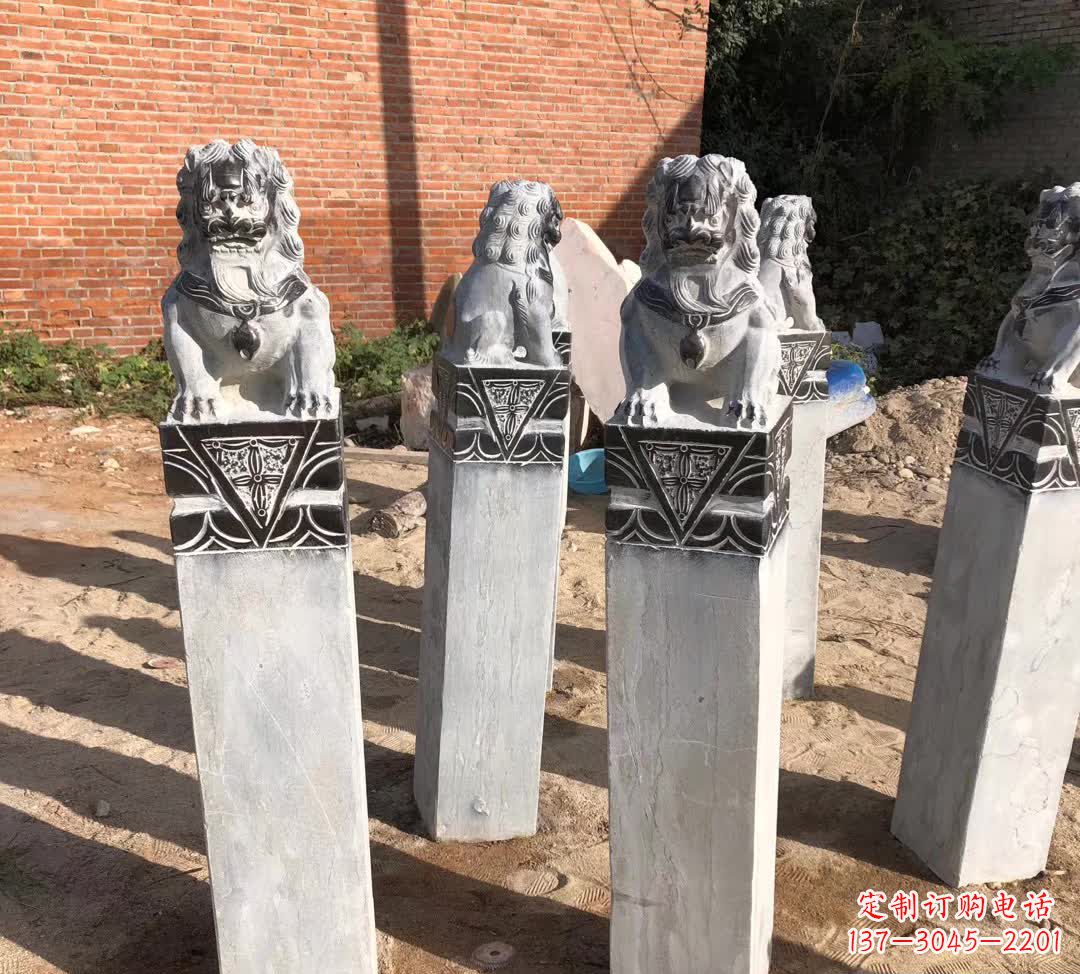 泰州园林石雕狮子拴马桩