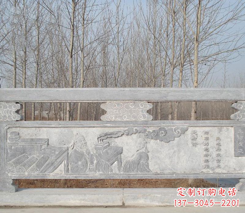 泰州园林石浮雕栏板景观石雕 (3)
