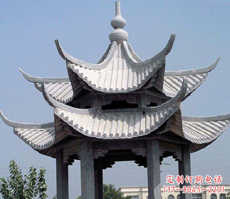 泰州园林双层石凉亭景观石雕